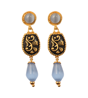 Flower Black printed style Earrings