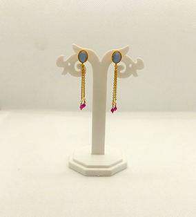 Oval Shape Chain Earring