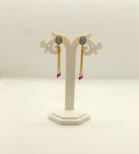 Oval Shape Chain Earring